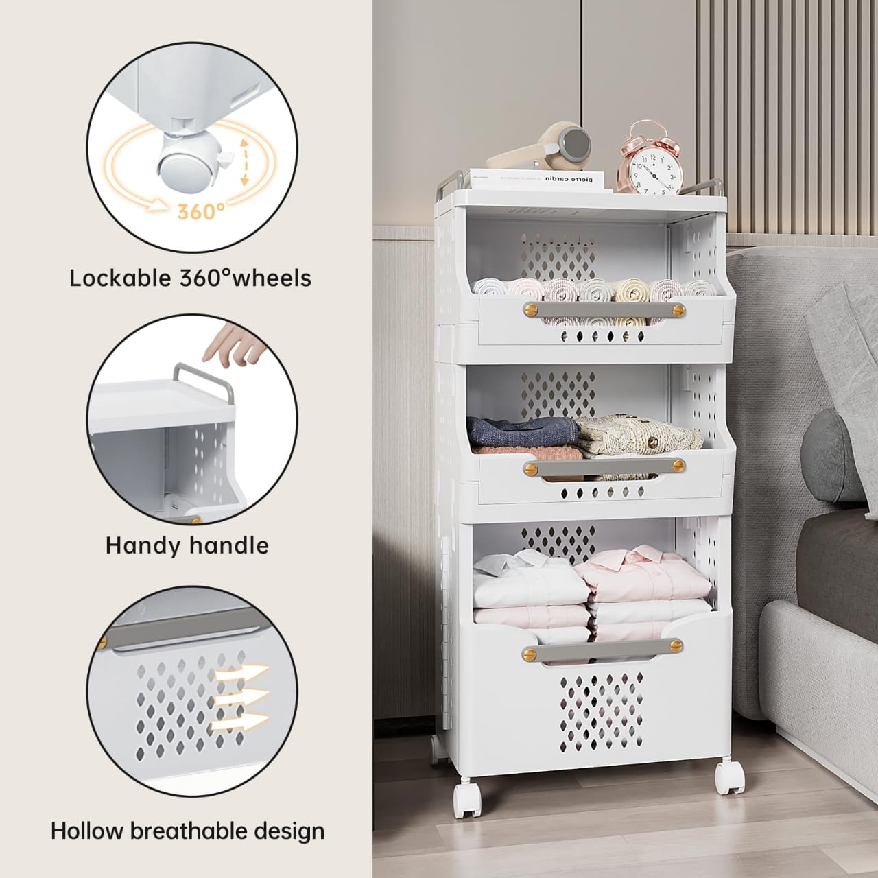 Laundry Basket with Wheels