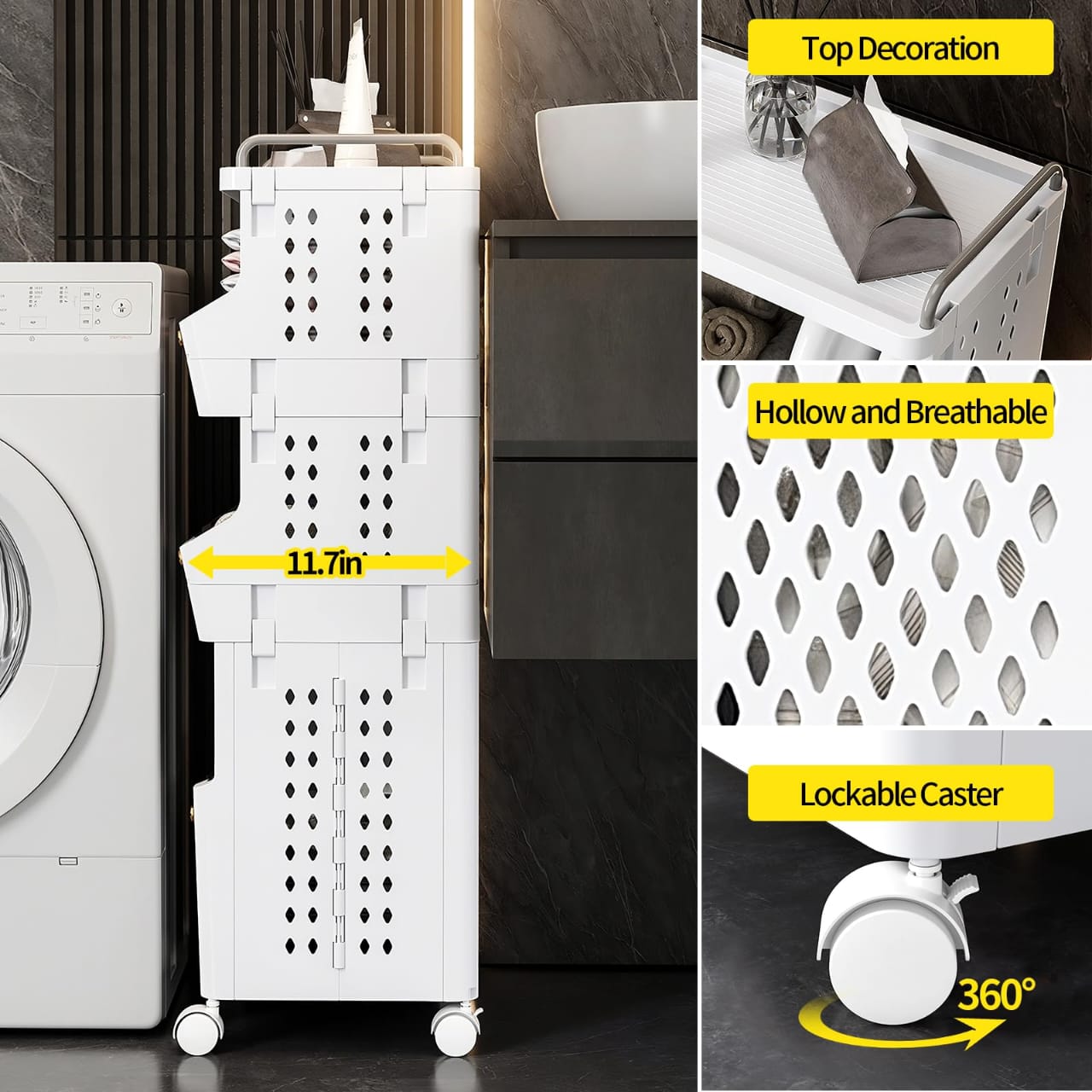 Laundry Basket with Wheels