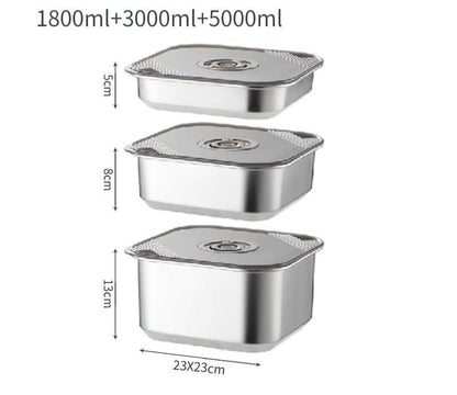 3 Pieces Stainless Steel Food Storage Container