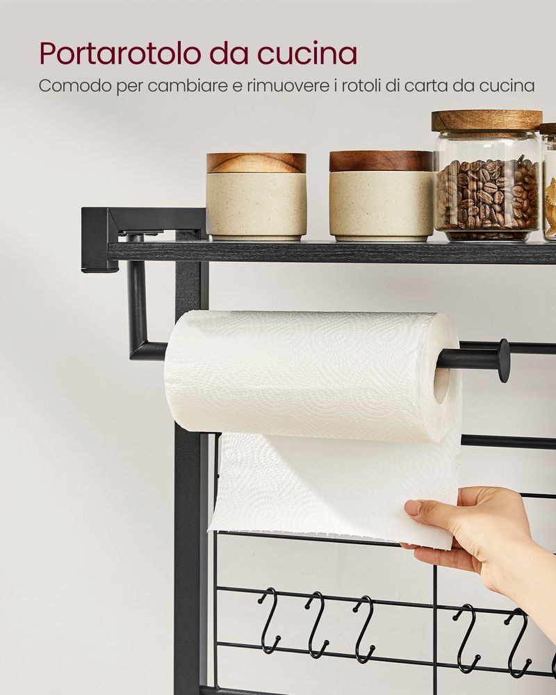 VASAGLE Kitchen Shelf with Magnetic Knife Holder