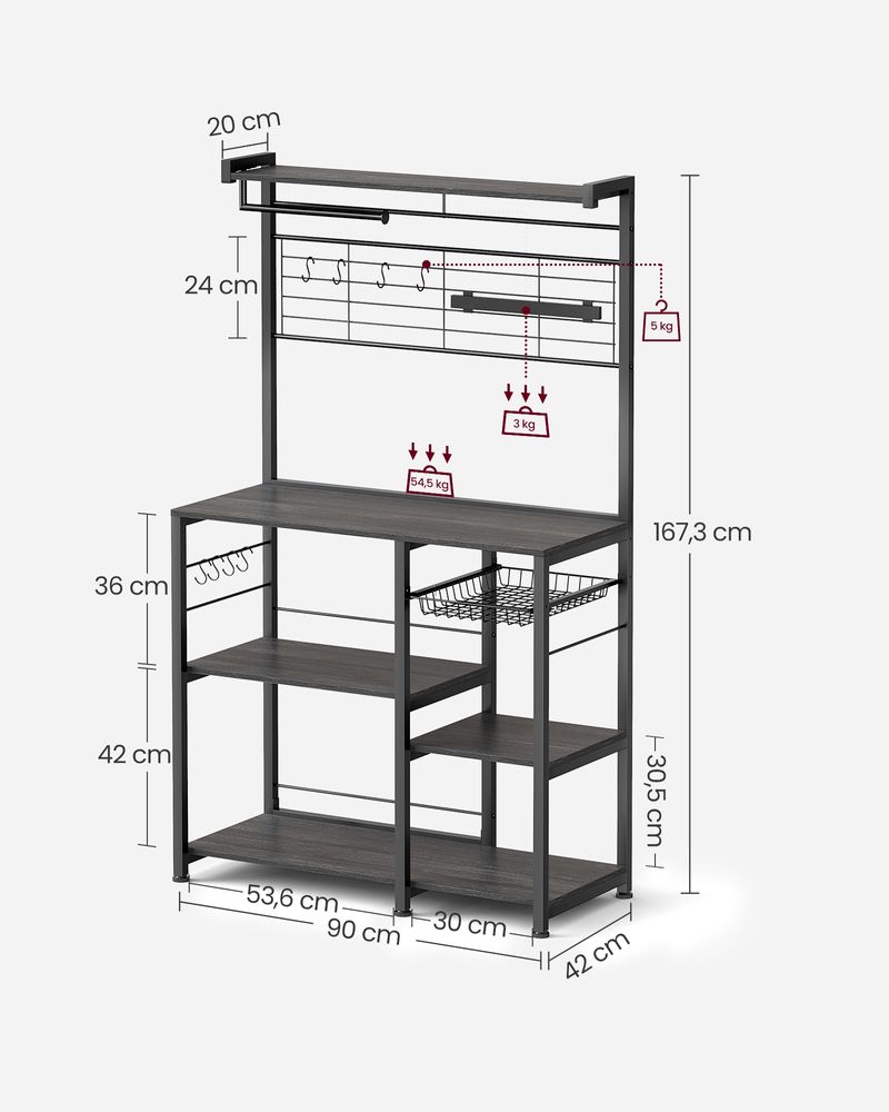 VASAGLE Kitchen Shelf with Magnetic Knife Holder