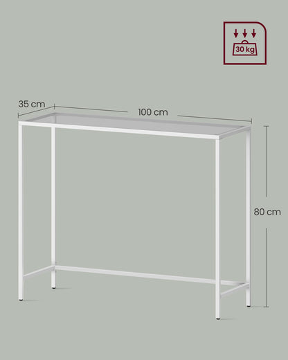VASAGLE Console table tempered glass table top LGT026W01
