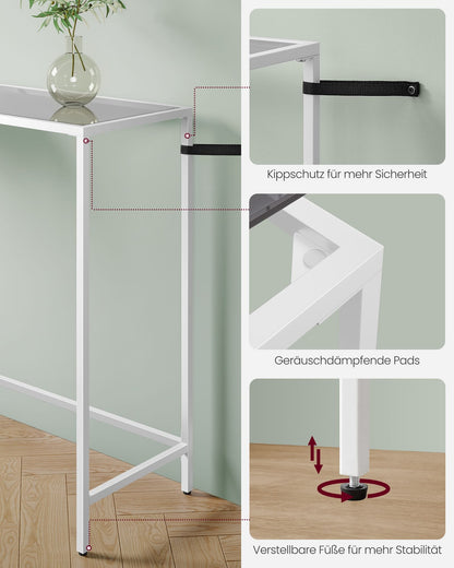 VASAGLE Console table tempered glass table top LGT026W01