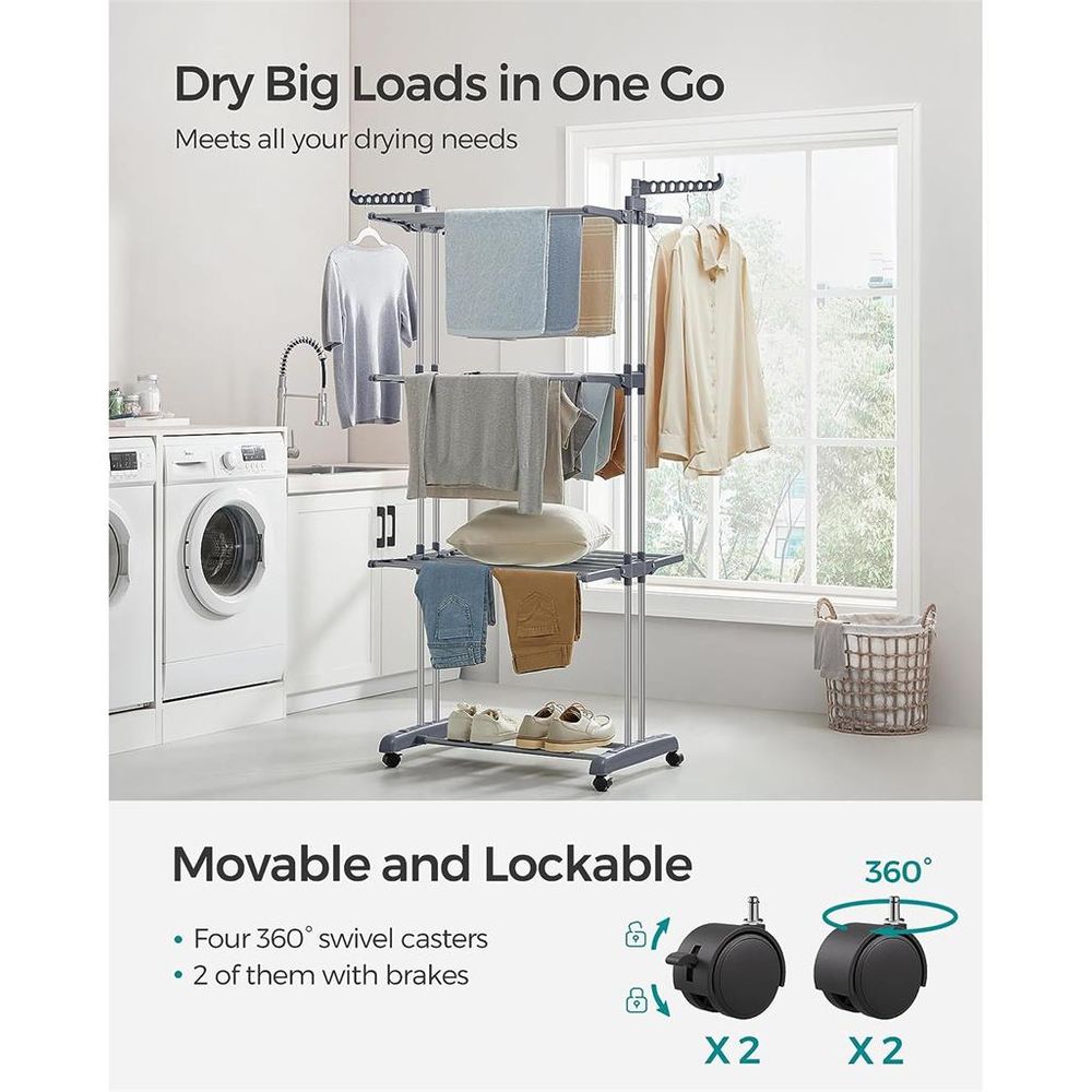 SONGMICS 4-Tier Clothes Drying Rack Stand ULLR701G01