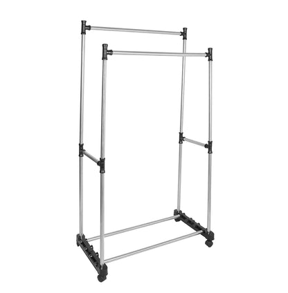 Double Pole Adjustable Clothes Rack