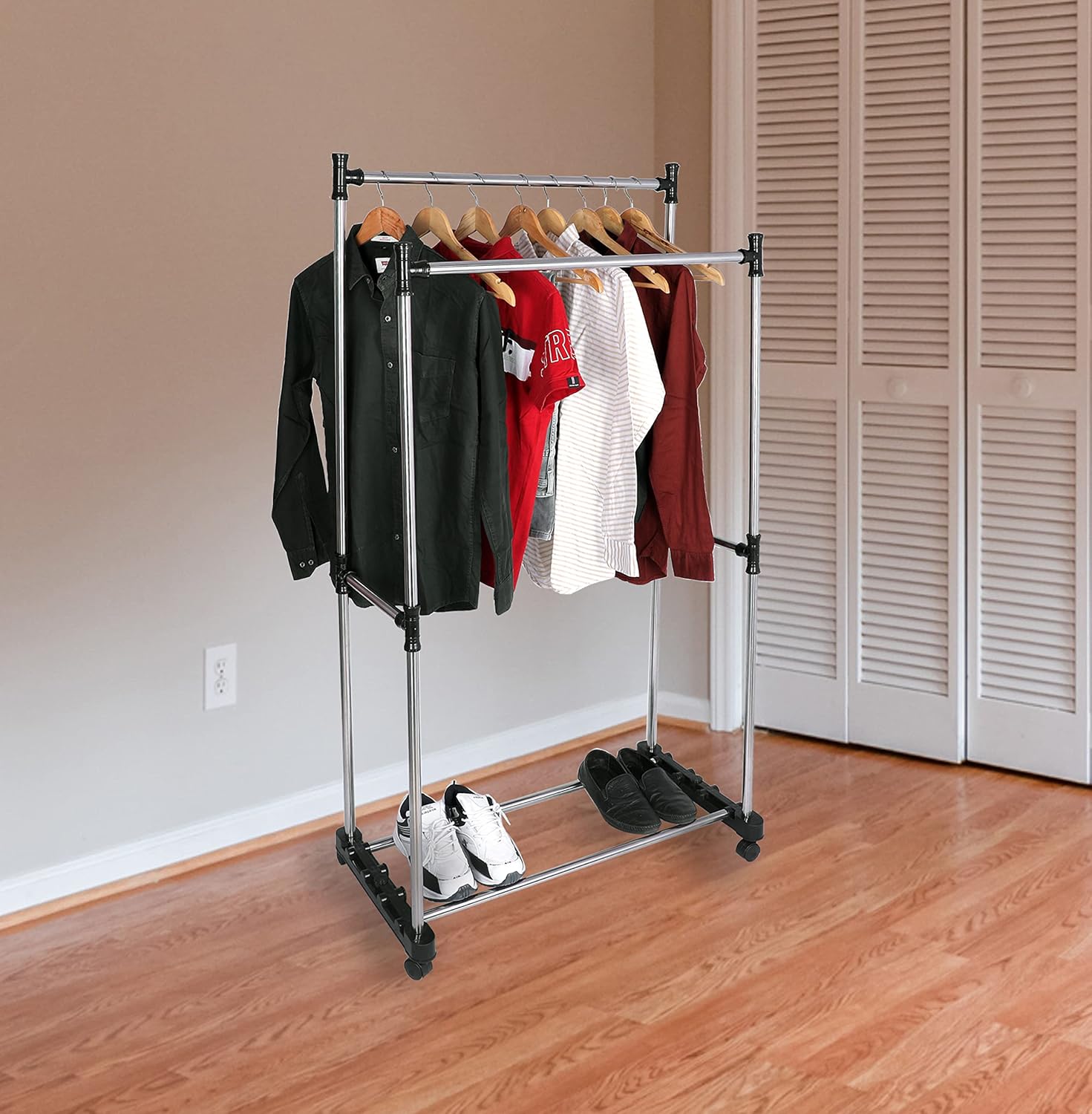 Double Pole Adjustable Clothes Rack – Mall LB