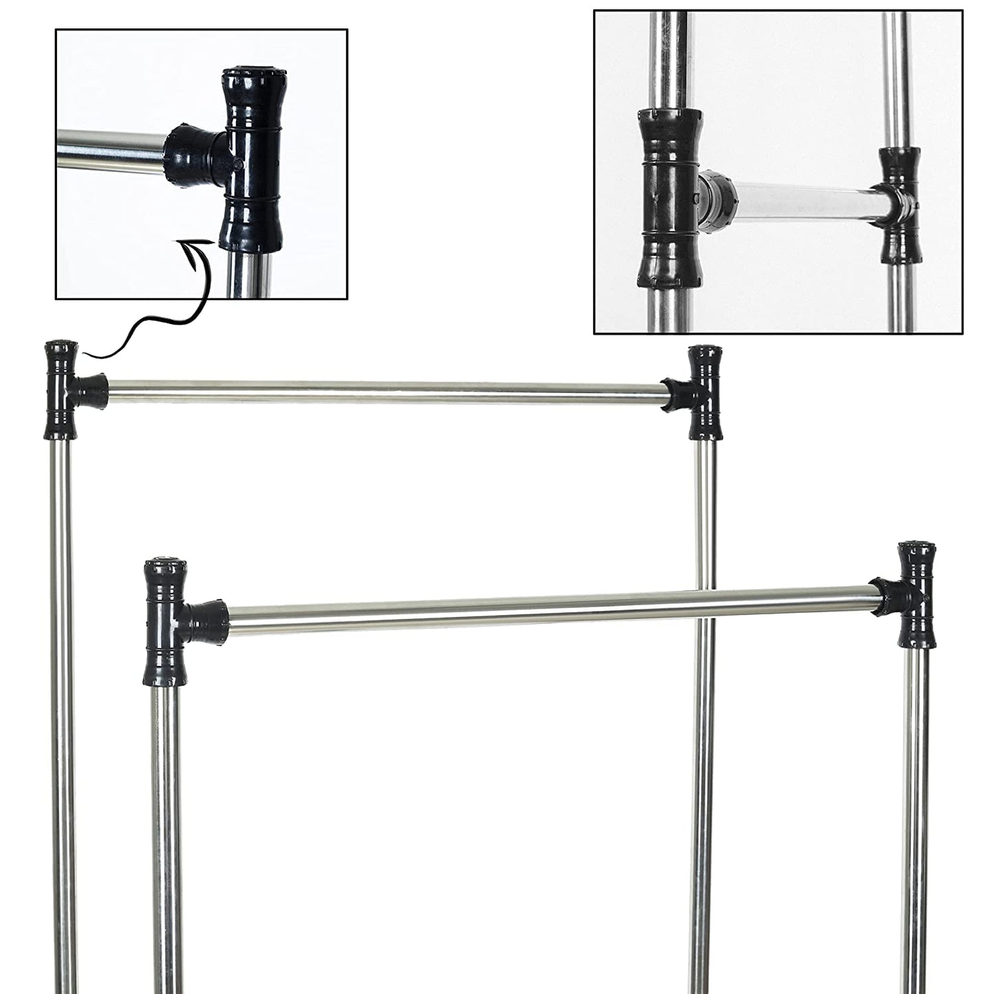 Double Pole Adjustable Clothes Rack