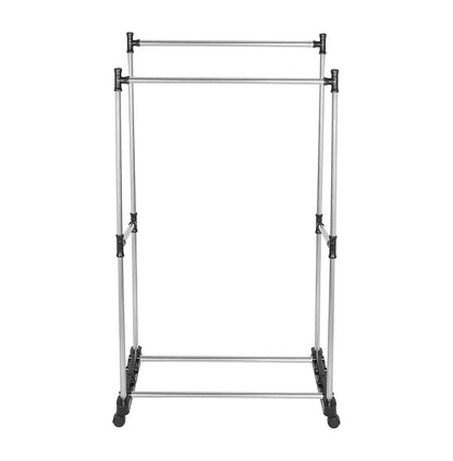 Double Pole Adjustable Clothes Rack