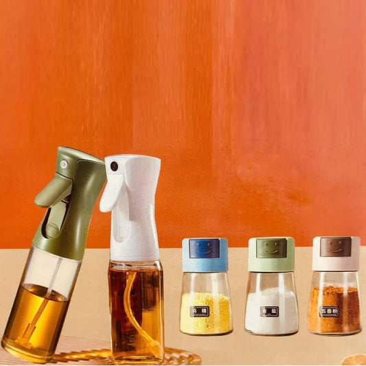 Oil Bottle Cooking Oil Spray With New Model Spices Jar (PACK OF 5)