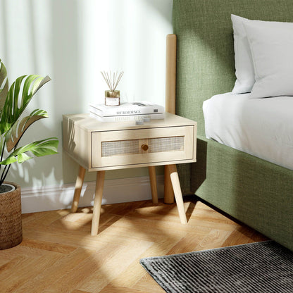 Costway Set of 2 Rattan Nightstand Bedside Table