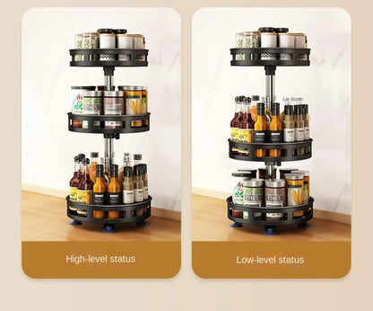 360-Degree Rotating Multi-Tier Spice Rack Organizer
