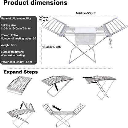 Electric Folding Heated Clothes Airer