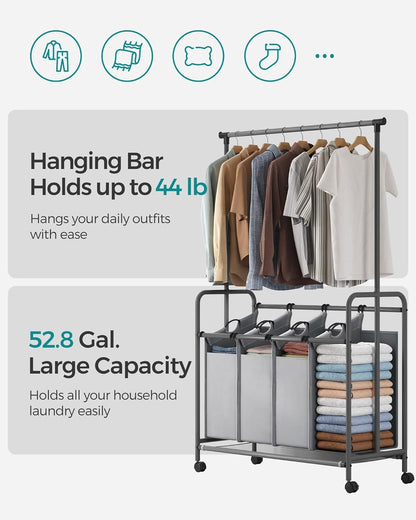 SONGMICS 4-Section Laundry Sorter