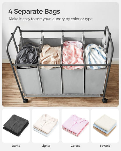 SONGMICS 4-Section Laundry Sorter