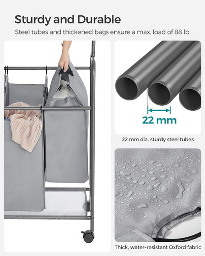 SONGMICS 4-Section Laundry Sorter
