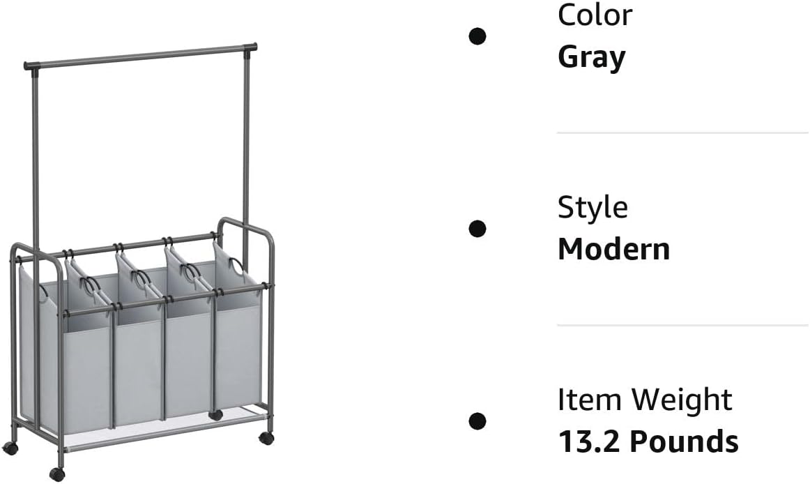 SONGMICS 4-Section Laundry Sorter