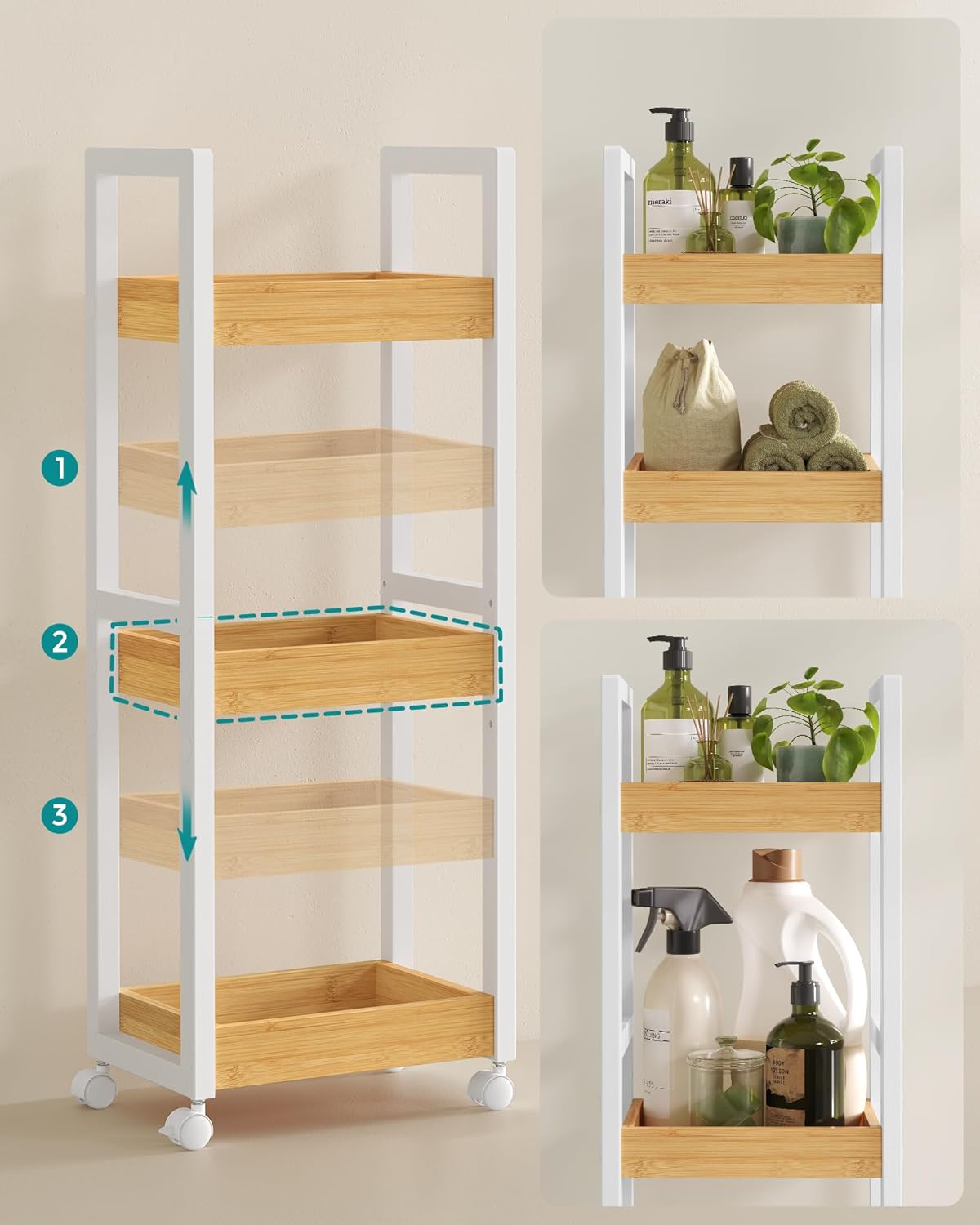 SONGMICS Bathroom Shelf BCB083N02
