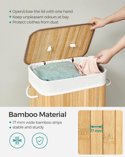 SONGMICS Bamboo Laundry Basket