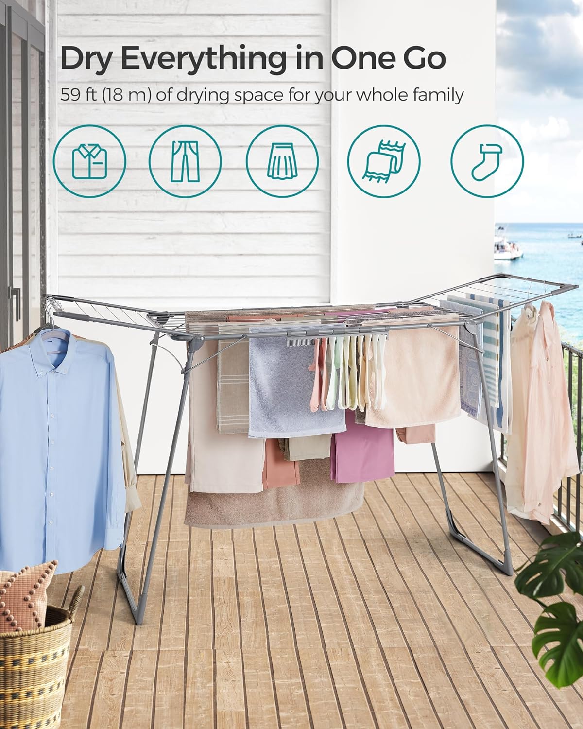 SONGMICS Clothes Drying Rack
