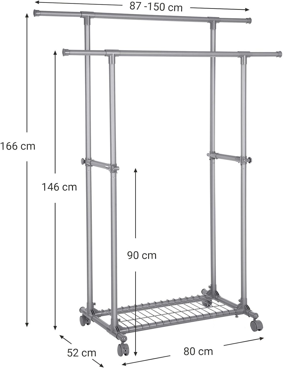 SONGMICS Double Clothes Rail