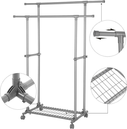 SONGMICS Double Clothes Rail