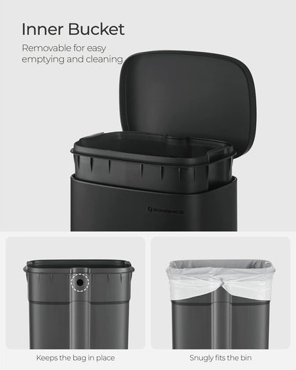 SONGMICS Black Kitchen Bin