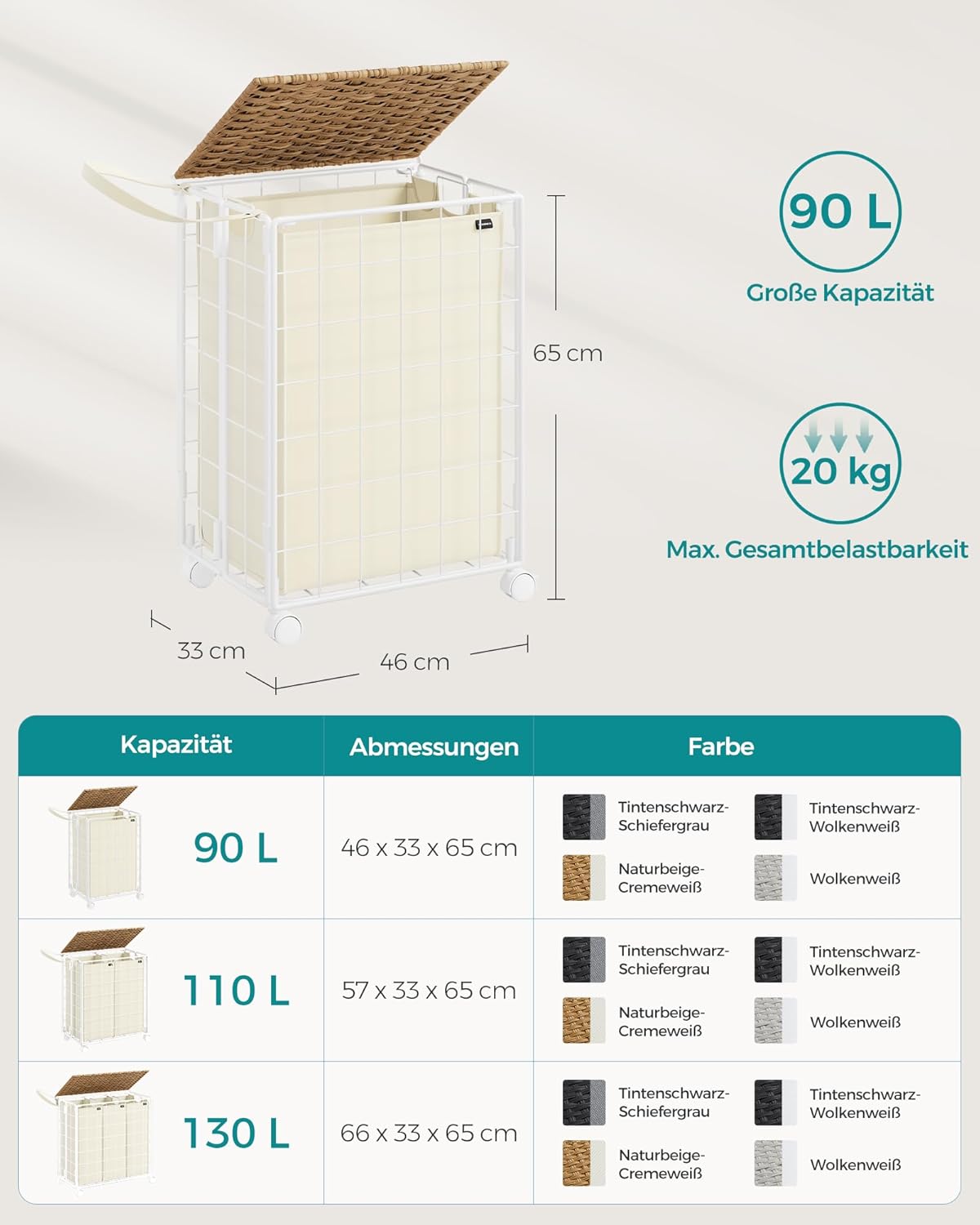 SONGMICS Laundry Basket