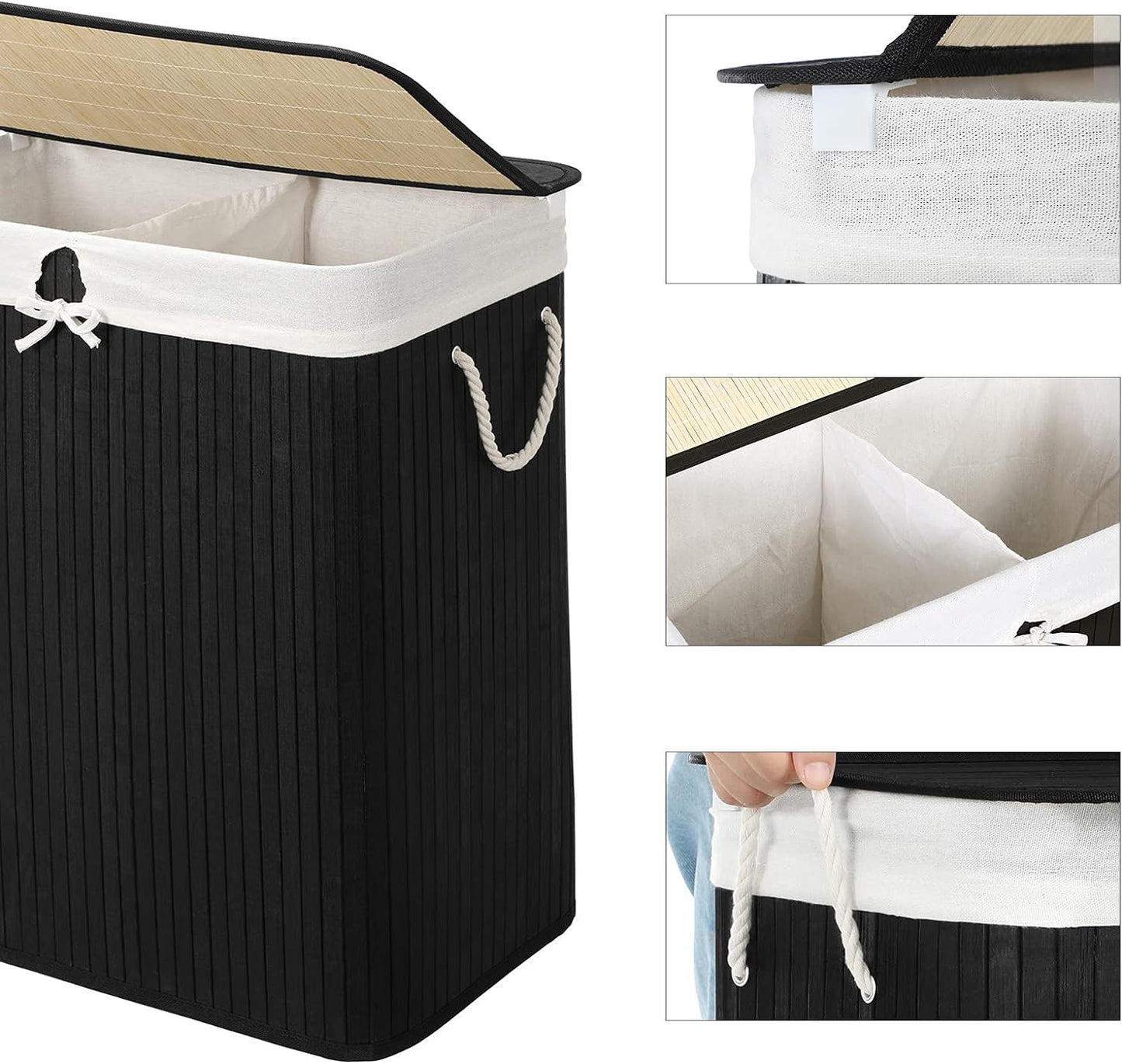 SONGMICS Bamboo Laundry Basket