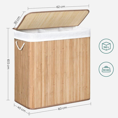 SONGMICS Bamboo Laundry Basket