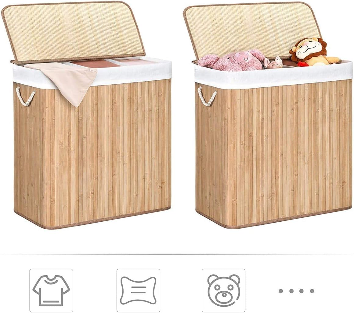 SONGMICS Bamboo Laundry Basket
