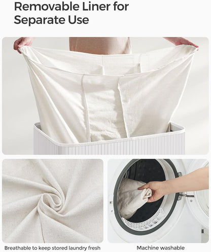 SONGMICS Laundry Hamper Basket with 3 Sections