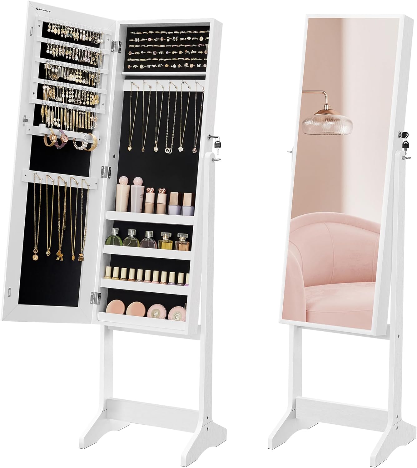 SONGMICS Mirror Jewellery Cabinet