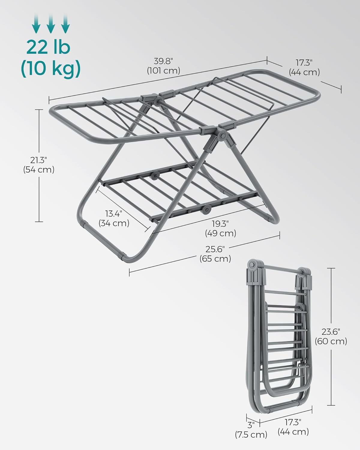 SONGMICS Small Laundry Airer