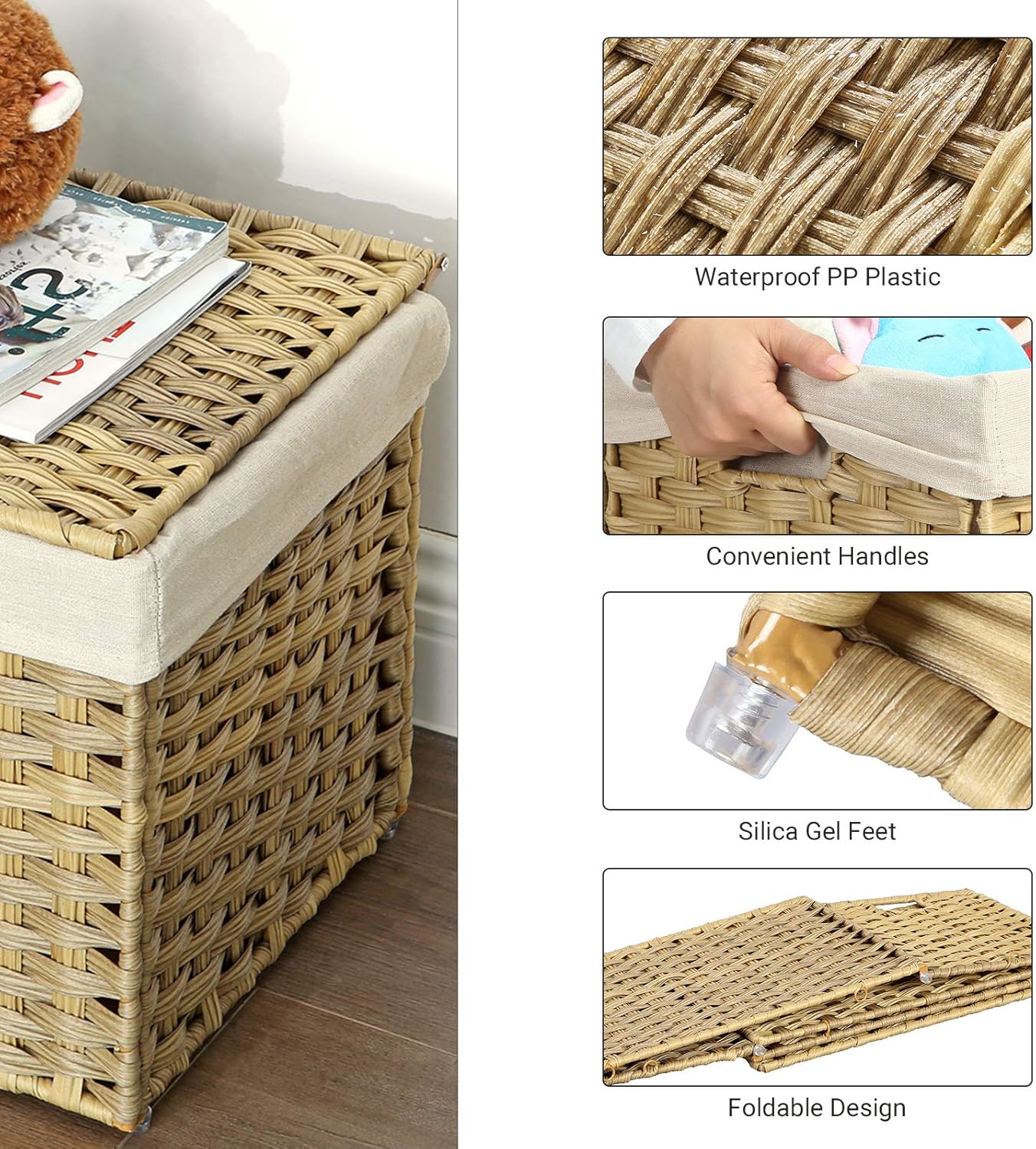 SONGMICS Storage Basket with Lid