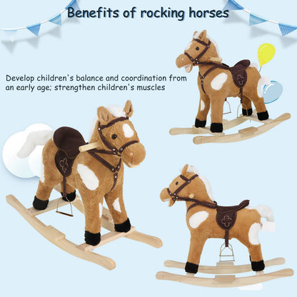 WOLTU Rocking Horse Rocking Animal Baby Toy with Animal Sounds and Handles