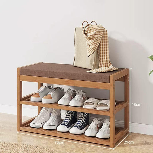 Bamboo 2-Tier Shoe Rack
