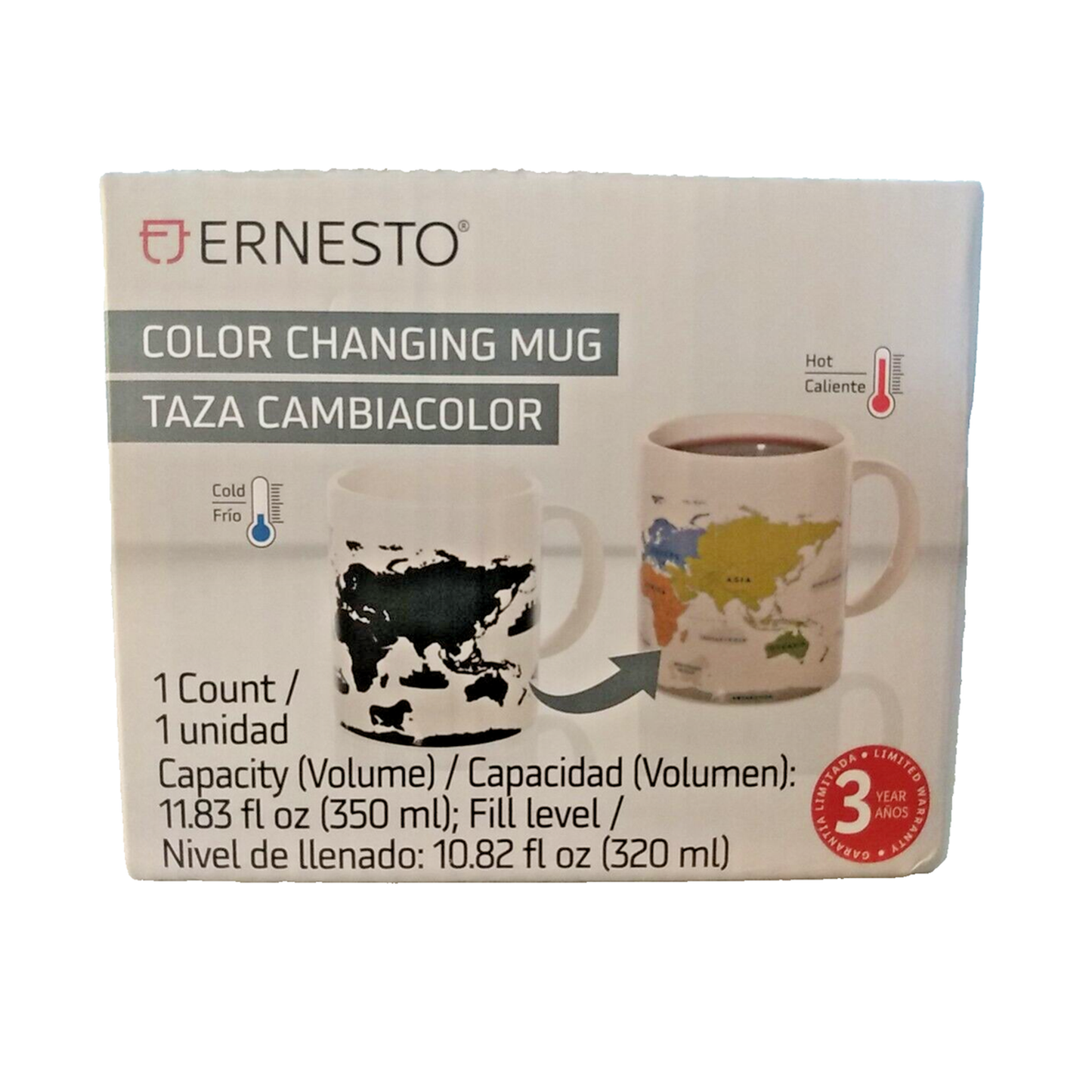 ERNESTO® Heat Changing Mug - World Map