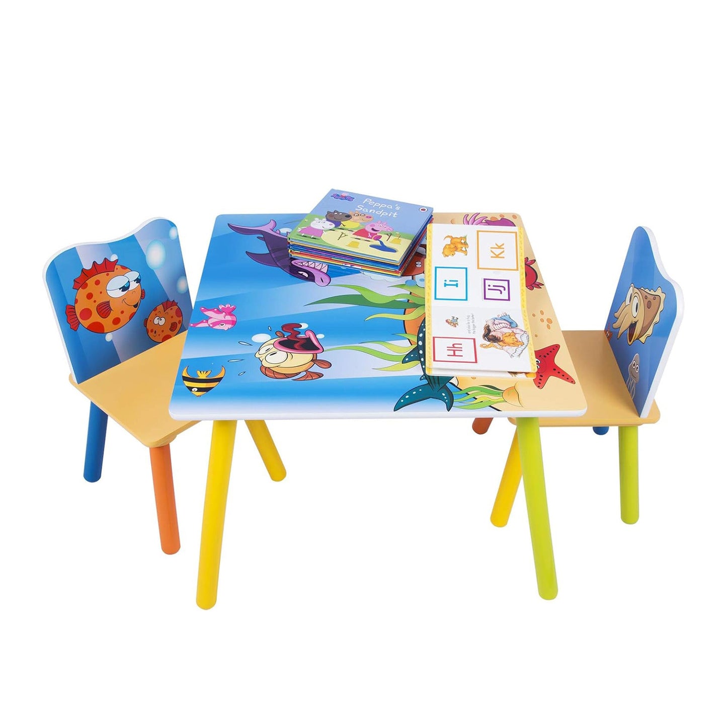 WOLTU Wooden Kids' Children's Table with 2 Chairs (SG003)