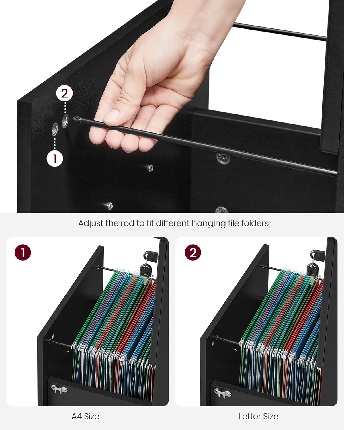 VASAGLE 2-Drawer File Cabinet