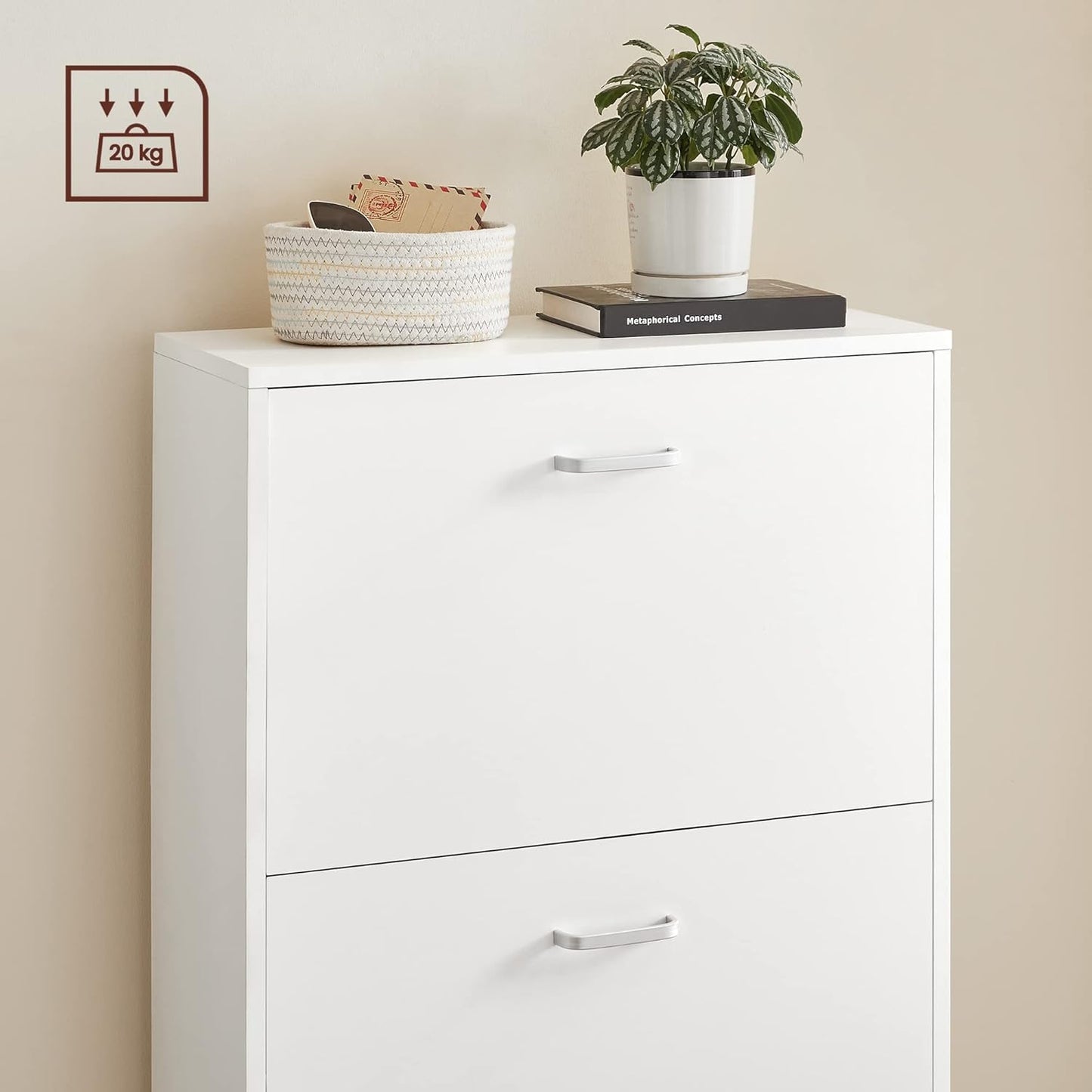 VASAGLE 3-Tier Wooden Shoe Cabinet