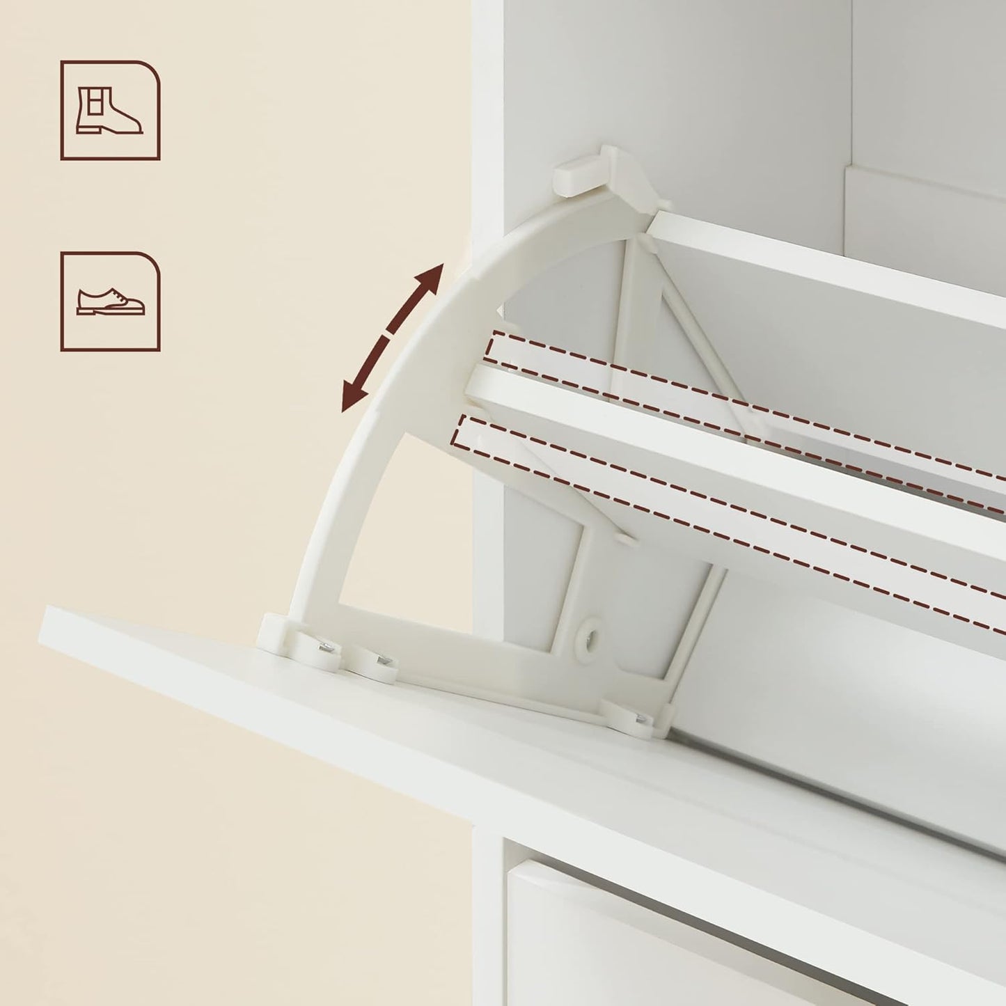 VASAGLE 3-Tier Wooden Shoe Cabinet