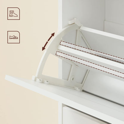 VASAGLE 3-Tier Wooden Shoe Cabinet