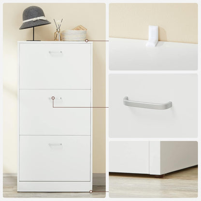 VASAGLE 3-Tier Wooden Shoe Cabinet