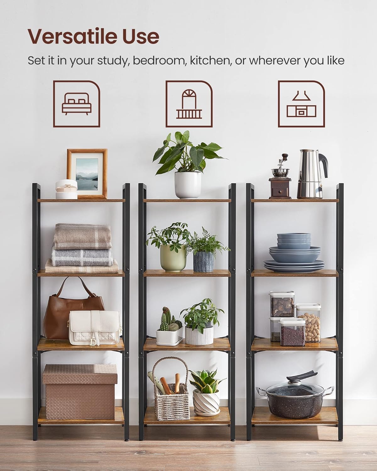 VASAGLE 4-Tier Bookshelf