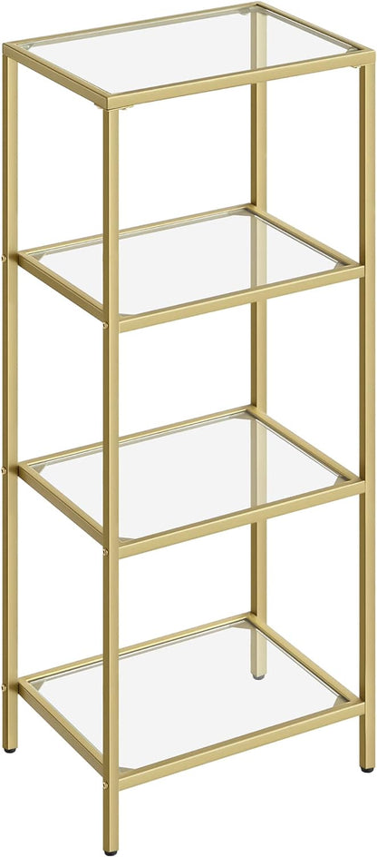 VASAGLE 4-Tier Glass Shelf