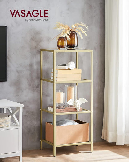 VASAGLE 4-Tier Glass Shelf