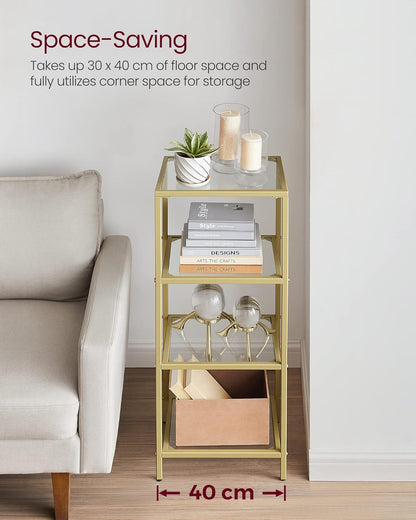 VASAGLE 4-Tier Glass Shelf