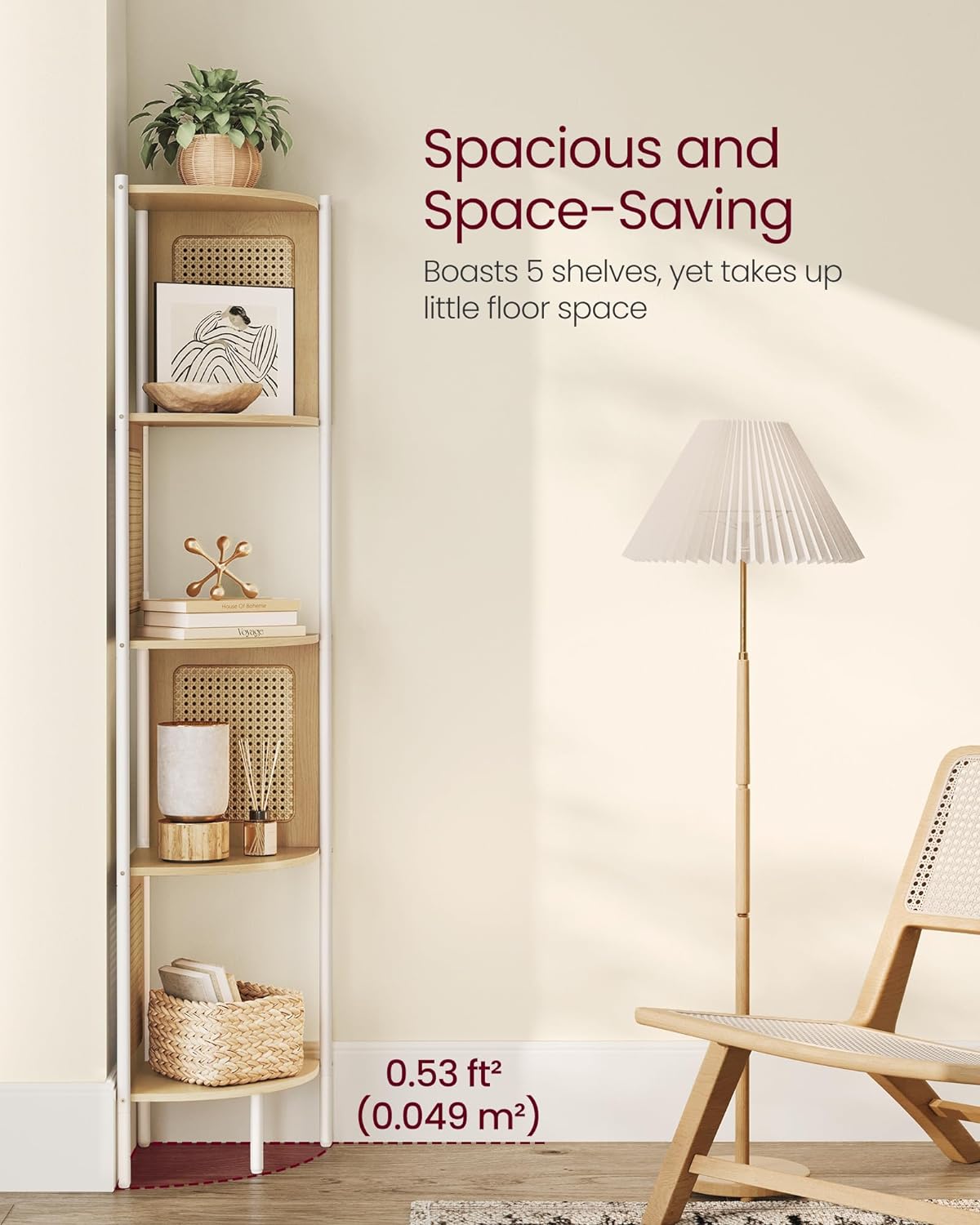 VASAGLE 5-Tier Corner Shelf