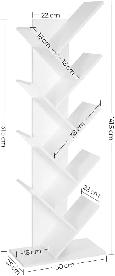 VASAGLE 9 Tier Bookcase Shelf