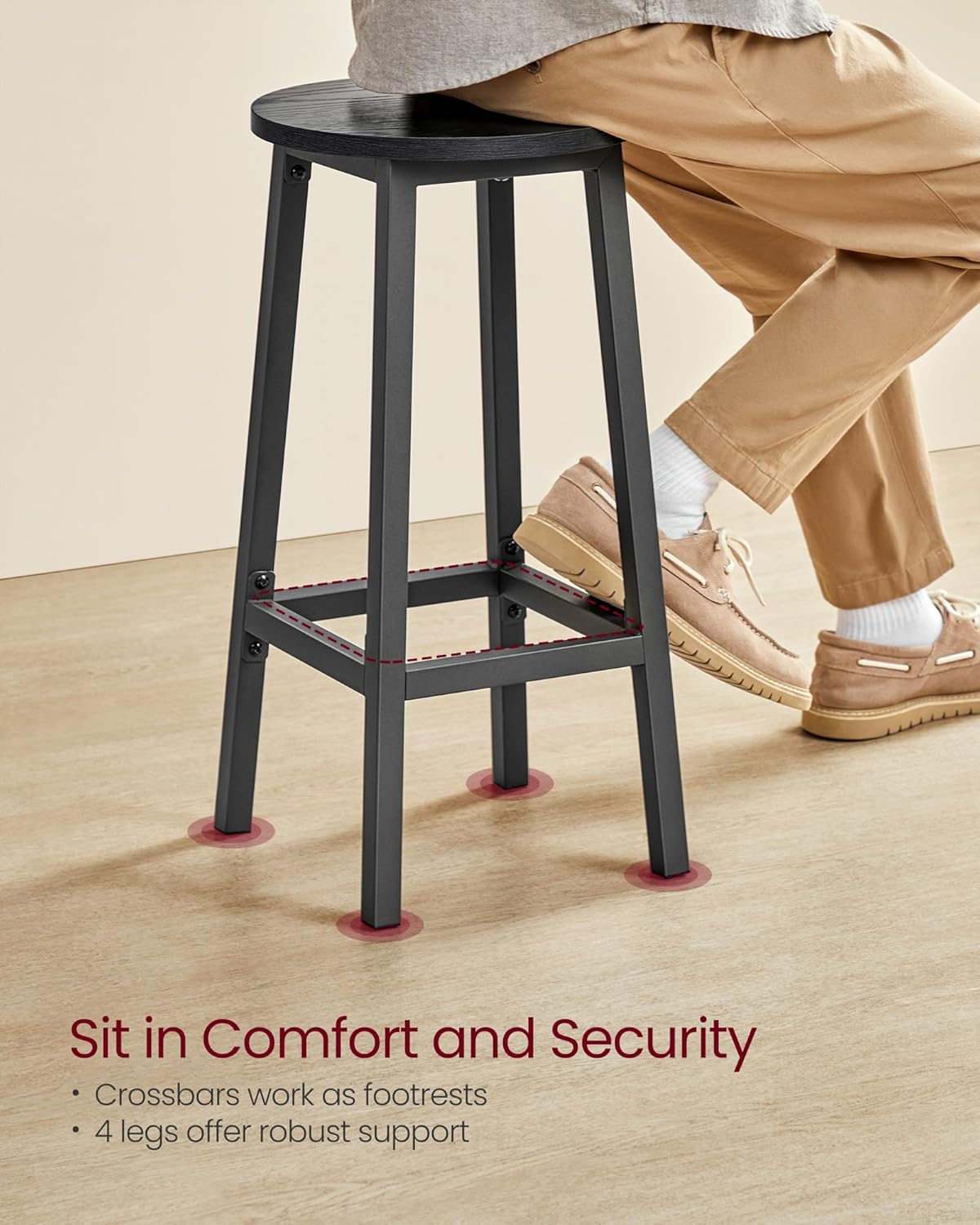 VASAGLE Bar Stools Set of 2